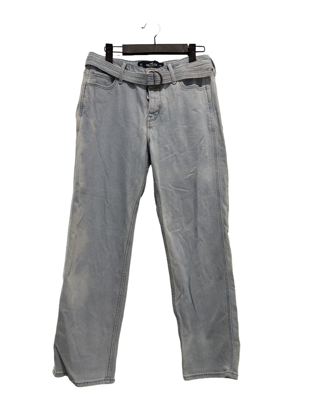 Hollister Light Blue Straight Jeans with Fabric Belt